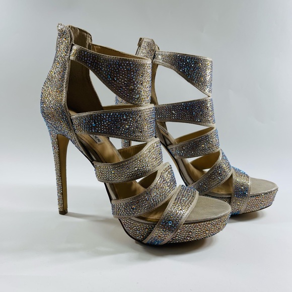 STEVEN MADDEN RHINESTONES HEELS 11M - Picture 2 of 9